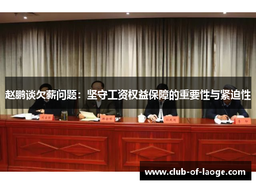 赵鹏谈欠薪问题：坚守工资权益保障的重要性与紧迫性