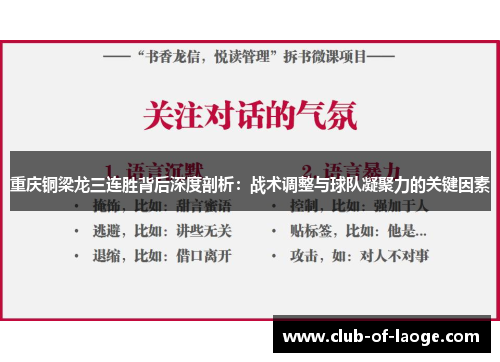 重庆铜梁龙三连胜背后深度剖析：战术调整与球队凝聚力的关键因素